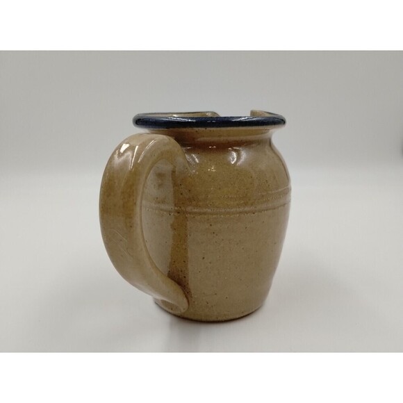 MAHON POTTERY Mini 4" Pitcher Handle Floral Design salt glaze Vintage - Picture 5 of 11